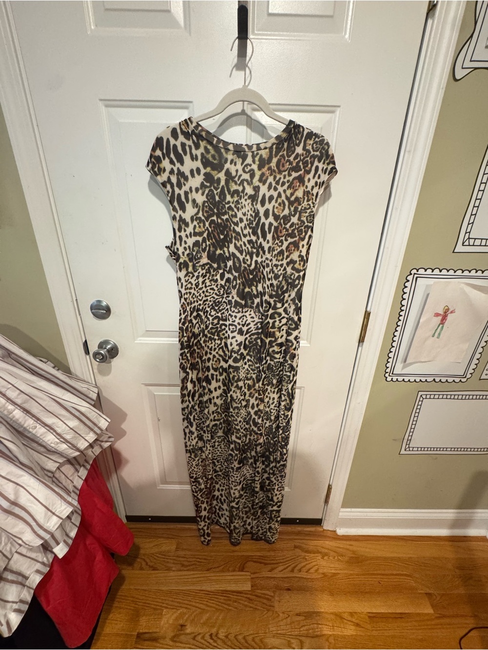 AFRM Leopard-Print Maxi Dress in Beige and Brown